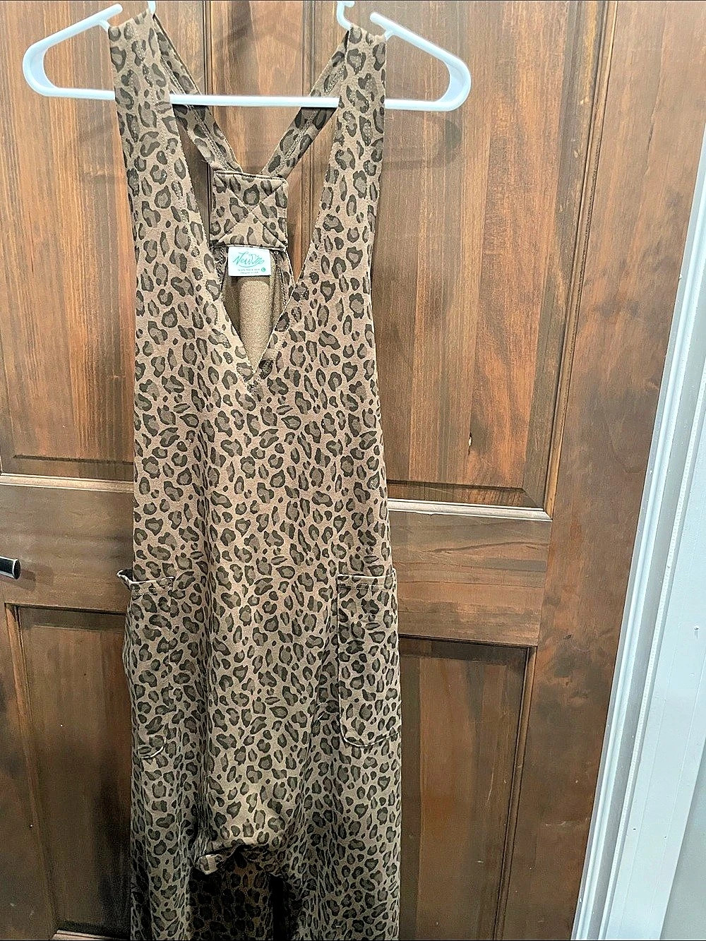 New In Leopard Print Wide Leg Jumpsuit Large